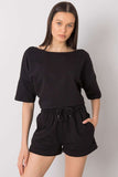 Loose Fit Cotton Blouse and Shorts Set with Pockets