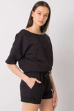 Loose Fit Cotton Blouse and Shorts Set with Pockets