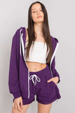 Zippered Hoodie and Shorts Tracksuit Set with Pockets