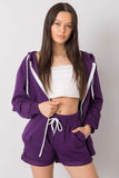 Zippered Hoodie and Shorts Tracksuit Set with Pockets
