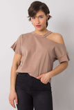 Shoulder-Exposing Short Sleeve Blouse