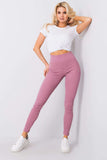 High-Waisted Ribbed Fabric Leggings for Versatile Styling