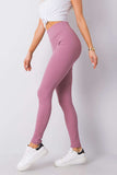 High-Waisted Ribbed Fabric Leggings for Versatile Styling