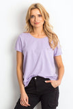 Basic Ladies Short Sleeve Round Neck T-Shirt in Cotton