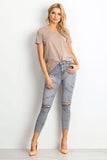 Comfortable Ladies Short Sleeve Round Neck T-Shirt