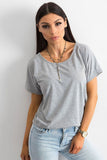 Stylish Short Sleeve T-Shirt with Back Slit for Women