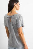 Stylish Short Sleeve T-Shirt with Back Slit for Women