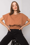 Loose Fit Short Sleeve Ladies' Sweatshirt with Rubber Band