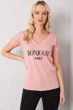 Women's V-Neck Short-Sleeve T-Shirt with Front Print