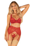 Juicy Red Garter Belt with Unique Decorations