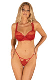 Juicy Red Lonesia Set with Sexy Embroidery & Mesh Detail