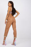 Eco-Leather High Rise 7/8 Women's Pants with Chain Detail