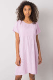 Summer Striped Dress with Round Neckline and Short Sleeves
