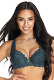 Elegant Floral Lace Padded Bra with Satin Bow Detail