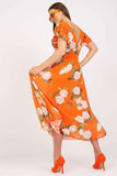 Frill Sleeve Summer Dress with Pleated Bottom & Lining