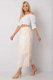 Patterned Pleated Skirt with Elastic Waistband for Summer