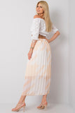 Patterned Pleated Skirt with Elastic Waistband for Summer