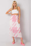 Patterned Pleated Skirt with Elastic Waistband for Summer