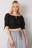 Chic Openwork Tie-Front Short Sleeve Blouse for Effortless Style