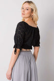 Chic Openwork Tie-Front Short Sleeve Blouse for Effortless Style