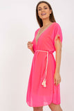 Sweetheart Neckline Short Sleeve Loose-Fit Dress