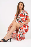 Floral Summer Dress with Short Sleeves and Front Buttons