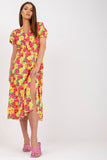 Floral Summer Dress with Short Sleeves and Frill Detail