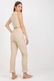 Ribbed Top and High-Waist Long Pants Set