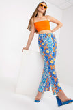 High-Waist Wide Leg Women's Pants with Elastic Waistband