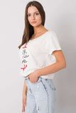 Stylish Short Sleeve Ladies' T-Shirt with Decorative Print