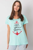 Decorative Short Sleeve Ladies' T-Shirt with Round Neckline