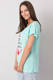 Decorative Short Sleeve Ladies' T-Shirt with Round Neckline