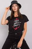 Decorative Print Short Sleeve Ladies' T-Shirt
