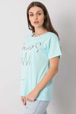 Decorative Print Short Sleeve Ladies' T-Shirt