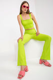 Chic Padded Top & High-Waist Wide Leg Pants Set