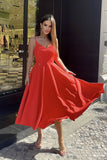Chic Midi Dress with Exposed Shoulders and Flared Skirt