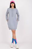 Long Sleeve Sweatshirt Dress with Tieback and Pockets