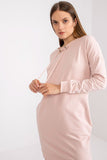 Long-Sleeved Tracksuit Dress with Tie-Up Neckline