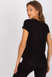 Heart Neckline Short Sleeve Straight Cut T-Shirt