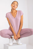 Heart Neckline Short Sleeve Straight Cut T-shirt