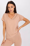 Heart Neckline Straight Cut Short Sleeve T-Shirt