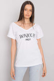 Heart-Neck T-Shirt with Decorative Front Inscription