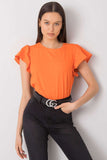 Frill-Sleeve Round Neck Blouse for Versatile Occasions