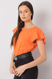 Frill-Sleeve Round Neck Blouse for Versatile Occasions
