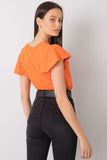 Frill-Sleeve Round Neck Blouse for Versatile Occasions