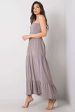 Strapless Ruffled Long Summer Dress in Soft Viscose