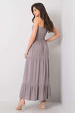 Strapless Ruffled Long Summer Dress in Soft Viscose