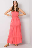 Strapless Long Summer Dress with Ruffle Hem