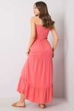Strapless Long Summer Dress with Ruffle Hem