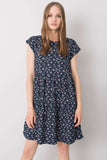 Chic Loose-Fitting Short Sleeve Dress with Deep Back Neckline
